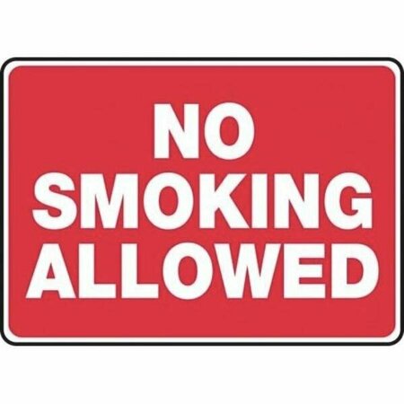 Safety Sign NO SMOKING ALLOWED 7 In X 10 In